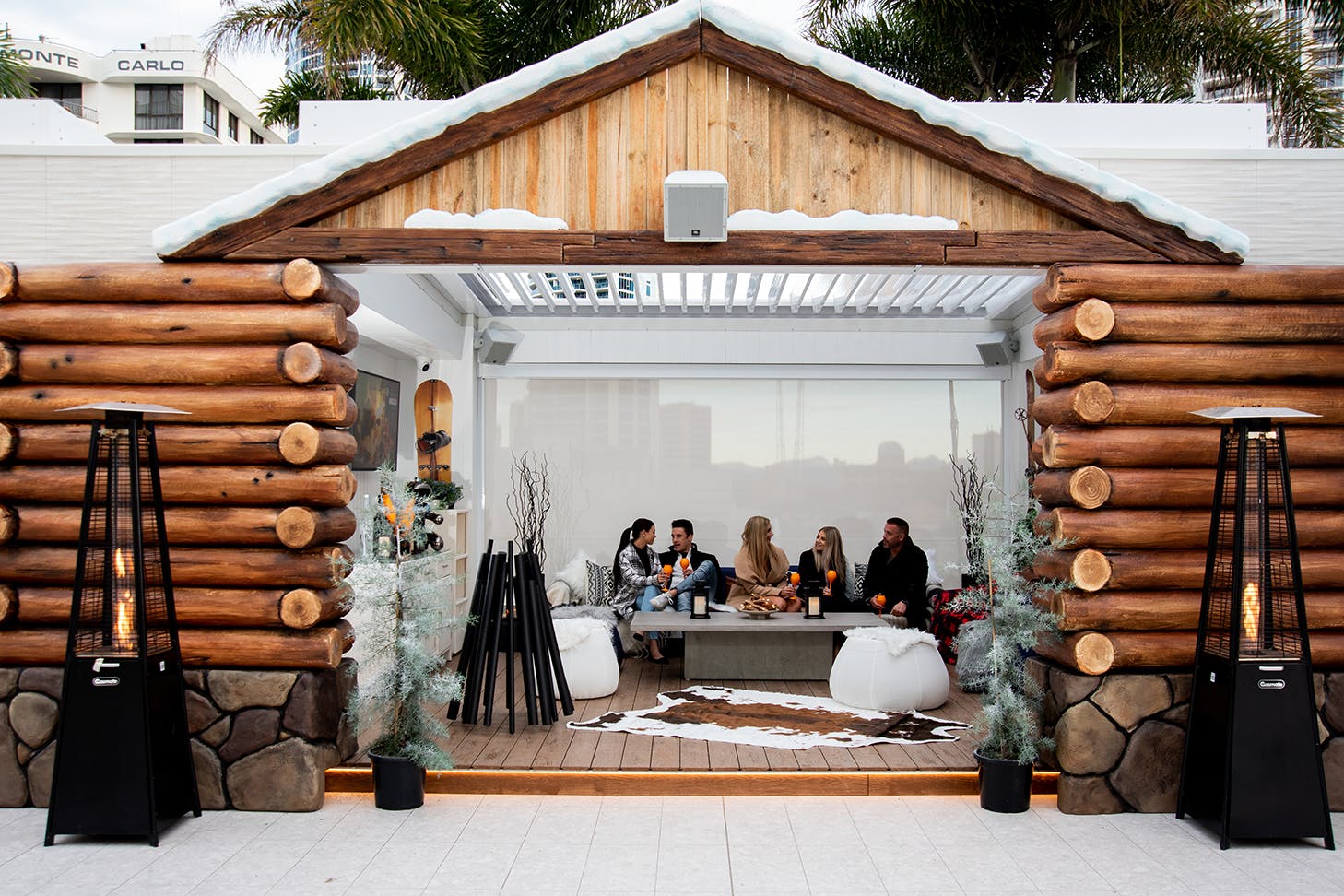 a rooftop lodge with luxury furnishings